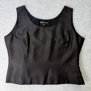 Albert Nipon Silk Shell Top Womens 14 Petite Scoop Neck Sleeveless Career Wear